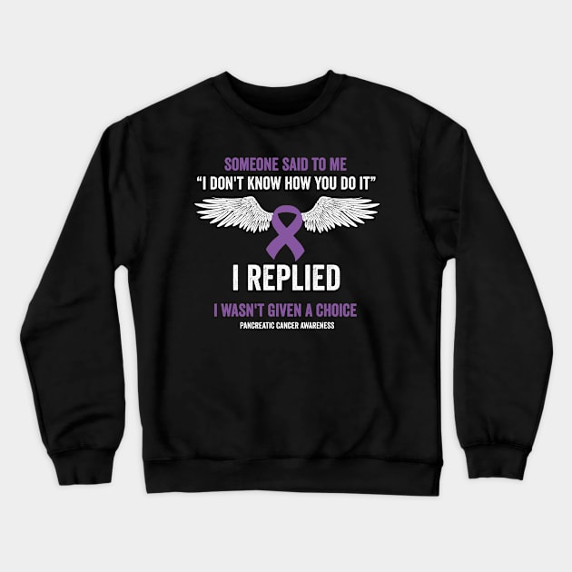 pancreatic cancer awareness - purple ribbon awareness month Crewneck Sweatshirt by Merchpasha1